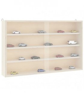 vidaXL Wooden Collector's Display Case with Doors 60x8.5x37cm — Size: 60 x 8.5 x 37 cm