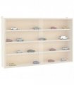 vidaXL Wooden Collector's Display Case with Doors 60x8.5x37cm — Size: 60 x 8.5 x 37 cm