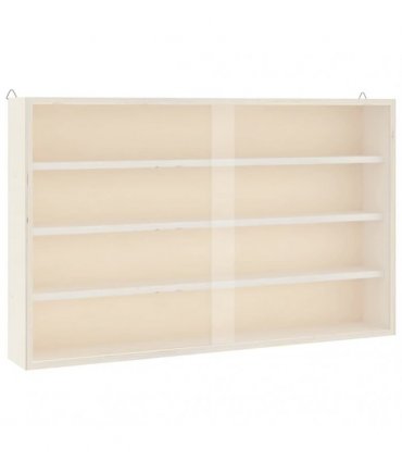 vidaXL Wooden Collector's Display Case with Doors 60x8.5x37cm — Size: 60 x 8.5 x 37 cm