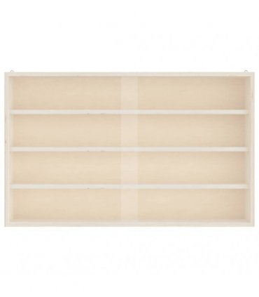 vidaXL Wooden Collector's Display Case with Doors 60x8.5x37cm — Size: 60 x 8.5 x 37 cm