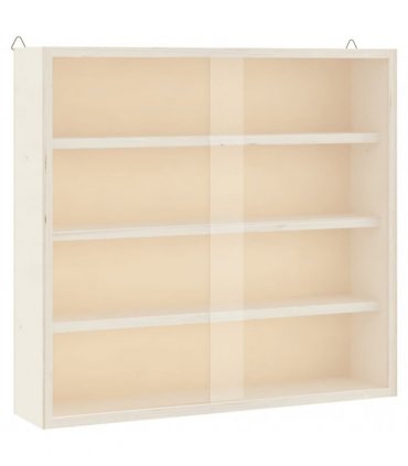 vidaXL Wooden Collector's Display Case with Doors 40x8.5x37cm — Size: 40 x 8.5 x 37 cm