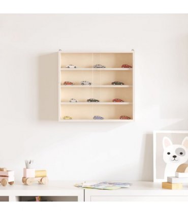 vidaXL Wooden Collector's Display Case with Doors 40x8.5x37cm — Size: 40 x 8.5 x 37 cm
