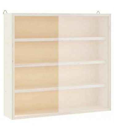 vidaXL Wooden Collector's Display Case with Doors 40x8.5x37cm — Size: 40 x 8.5 x 37 cm