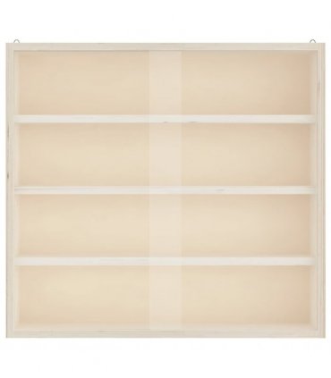 vidaXL Wooden Collector's Display Case with Doors 40x8.5x37cm — Size: 40 x 8.5 x 37 cm