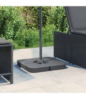 vidaXL 4 Piece Parasol Base Set for Cross Stand Parasol 100 kg PP — Colour: anthracite