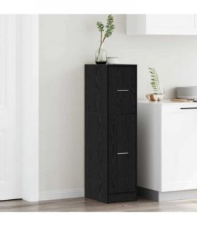 vidaXL Apothecary Cabinet Black oak 30 x 41 x 118 cm Engineered wood