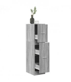 vidaXL Apothecary Cabinet Concrete Grey 30x41x118 cm Engineered Wood — Size: 30 x 41 x 118 cm