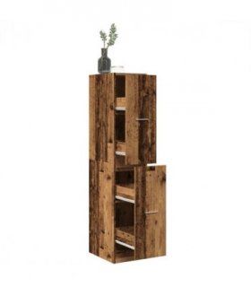 vidaXL Apothecary Cabinet Old Wood 30x41x144.5 cm Engineered Wood — Size: 30 x 41 x 144.5 cm