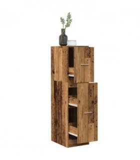 vidaXL Apothecary Cabinet Old Wood 30x41x118 cm Engineered Wood — Size: 30 x 41 x 118 cm