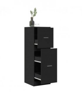 vidaXL Apothecary Cabinet Black 40x41x118 cm Engineered Wood — Size: 40 x 41 x 118 cm