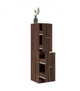vidaXL Apothecary Cabinet Brown Oak 30x41x144.5 cm Engineered Wood — Size: 30 x 41 x 144.5 cm