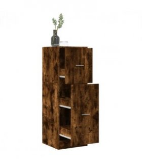 vidaXL Apothecary Cabinet Smoked Oak 40x41x118 cm Engineered Wood — Size: 40 x 41 x 118 cm