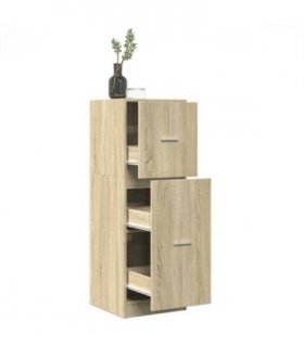 vidaXL Apothecary Cabinet Sonoma Oak 40x41x118 cm Engineered Wood — Size: 40 x 41 x 118 cm