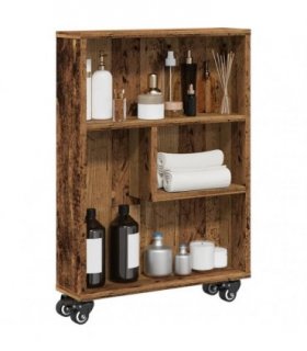 vidaXL Narrow Storage Trolley Old Wood 48x13x68 cm Engineered Wood
