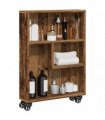 vidaXL Narrow Storage Trolley Old Wood 48x13x68 cm Engineered Wood