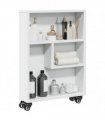 vidaXL Narrow Storage Trolley White 48x13x68 cm Engineered Wood