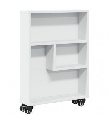 vidaXL Narrow Storage Trolley White 48x13x68 cm Engineered Wood