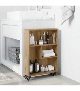 vidaXL Narrow Storage Trolley Artisian Oak 48x13x68 cm Engineered Wood