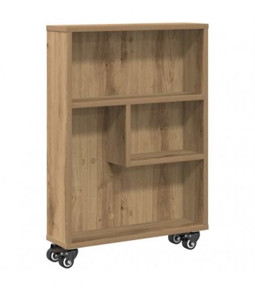 vidaXL Narrow Storage Trolley Artisian Oak 48x13x68 cm Engineered Wood