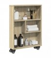 vidaXL Narrow Storage Trolley Sonoma Oak 48x13x68 cm Engineered Wood
