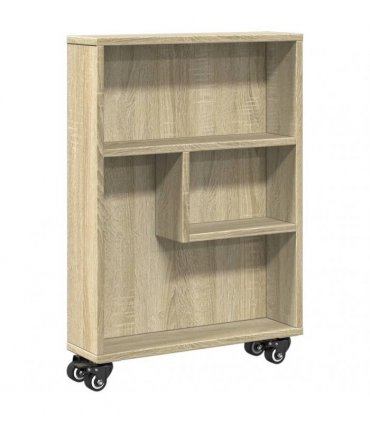 vidaXL Narrow Storage Trolley Sonoma Oak 48x13x68 cm Engineered Wood