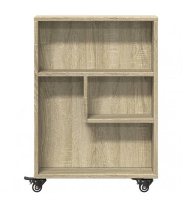 vidaXL Narrow Storage Trolley Sonoma Oak 48x13x68 cm Engineered Wood