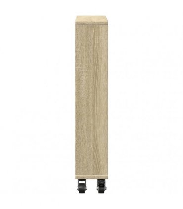 vidaXL Narrow Storage Trolley Sonoma Oak 48x13x68 cm Engineered Wood