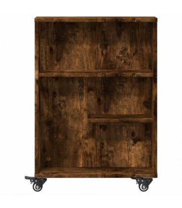 vidaXL Narrow Storage Trolley Smoked Oak 48x13x68 cm Engineered Wood