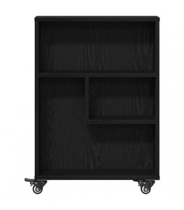 vidaXL Narrow Storage Trolley Black Oak 48 x 13 x 68 cm