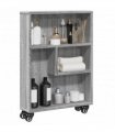 vidaXL Narrow Storage Trolley Grey Sonoma 48x13x68 cm Engineered Wood