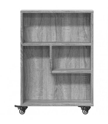 vidaXL Narrow Storage Trolley Grey Sonoma 48x13x68 cm Engineered Wood