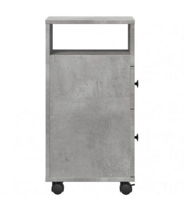 vidaXL Narrow Bathroom Cabinet with Wheels Concrete Grey Engineered Wood