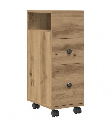 vidaXL Narrow Bathroom Cabinet with Wheels Artisan Oak Engineered Wood