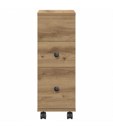 vidaXL Narrow Bathroom Cabinet with Wheels Artisan Oak Engineered Wood
