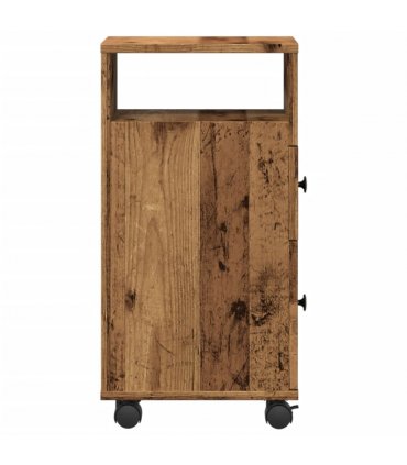 vidaXL Narrow Bathroom Cabinet with Wheels Old Wood Engineered Wood