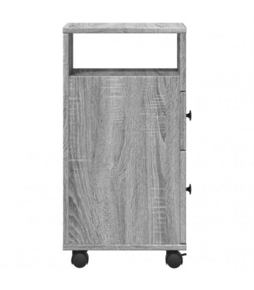 vidaXL Narrow Bathroom Cabinet with Wheels Grey Sonoma Engineered Wood
