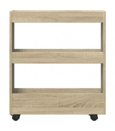 vidaXL Narrow Storage Trolley 3 Tier Sonoma Oak Engineered Wood