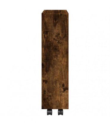 vidaXL Narrow Storage Trolley 3 Tier Smoked Oak Engineered Wood