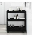 vidaXL Narrow Storage Trolley Black Oak 60 x 18 x 70 cm