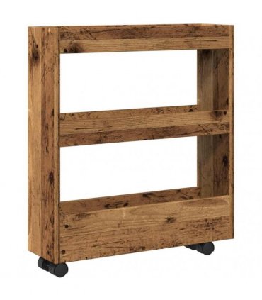 vidaXL Narrow Storage Trolley 3 Tier Old Wood Engineered Wood