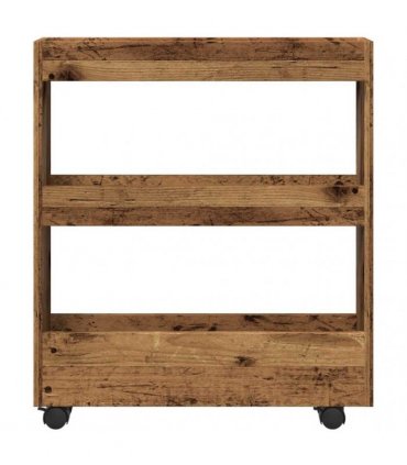 vidaXL Narrow Storage Trolley 3 Tier Old Wood Engineered Wood