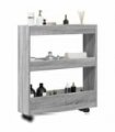 vidaXL Narrow Storage Trolley 3 Tier Grey Sonoma Engineered Wood
