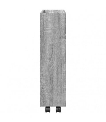 vidaXL Narrow Storage Trolley 3 Tier Grey Sonoma Engineered Wood