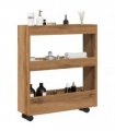 vidaXL Narrow Storage Trolley 3 Tier Artisian Oak Engineered Wood