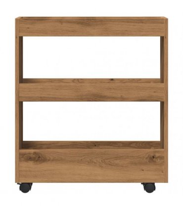 vidaXL Narrow Storage Trolley 3 Tier Artisian Oak Engineered Wood
