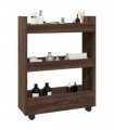 vidaXL Narrow Storage Trolley 3 Tier Brown Oak Engineered Wood