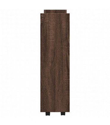 vidaXL Narrow Storage Trolley 3 Tier Brown Oak Engineered Wood