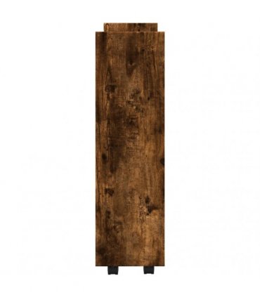 vidaXL Narrow Storage Trolley 3 Tier Smoked Oak Engineered Wood — V0672055253