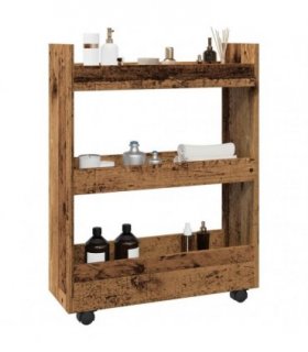 vidaXL Narrow Storage Trolley 3 Tier Old Wood Engineered Wood — V0672055254