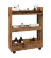 vidaXL Narrow Storage Trolley 3 Tier Old Wood Engineered Wood — V0672055254